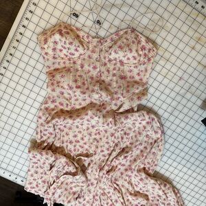 Free People New Romantica Floral High Low Dress bustier dress size 6